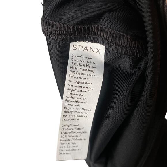 Spanx Black Faux Leather Mid Rise Tummy Shaping Leggings SZ M - Picture 9 of 9